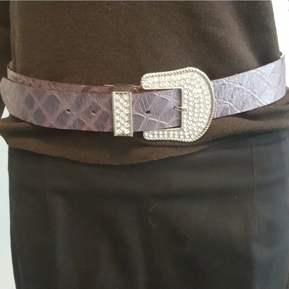 Belt Shak Belt Purple Rhinestone Size Small